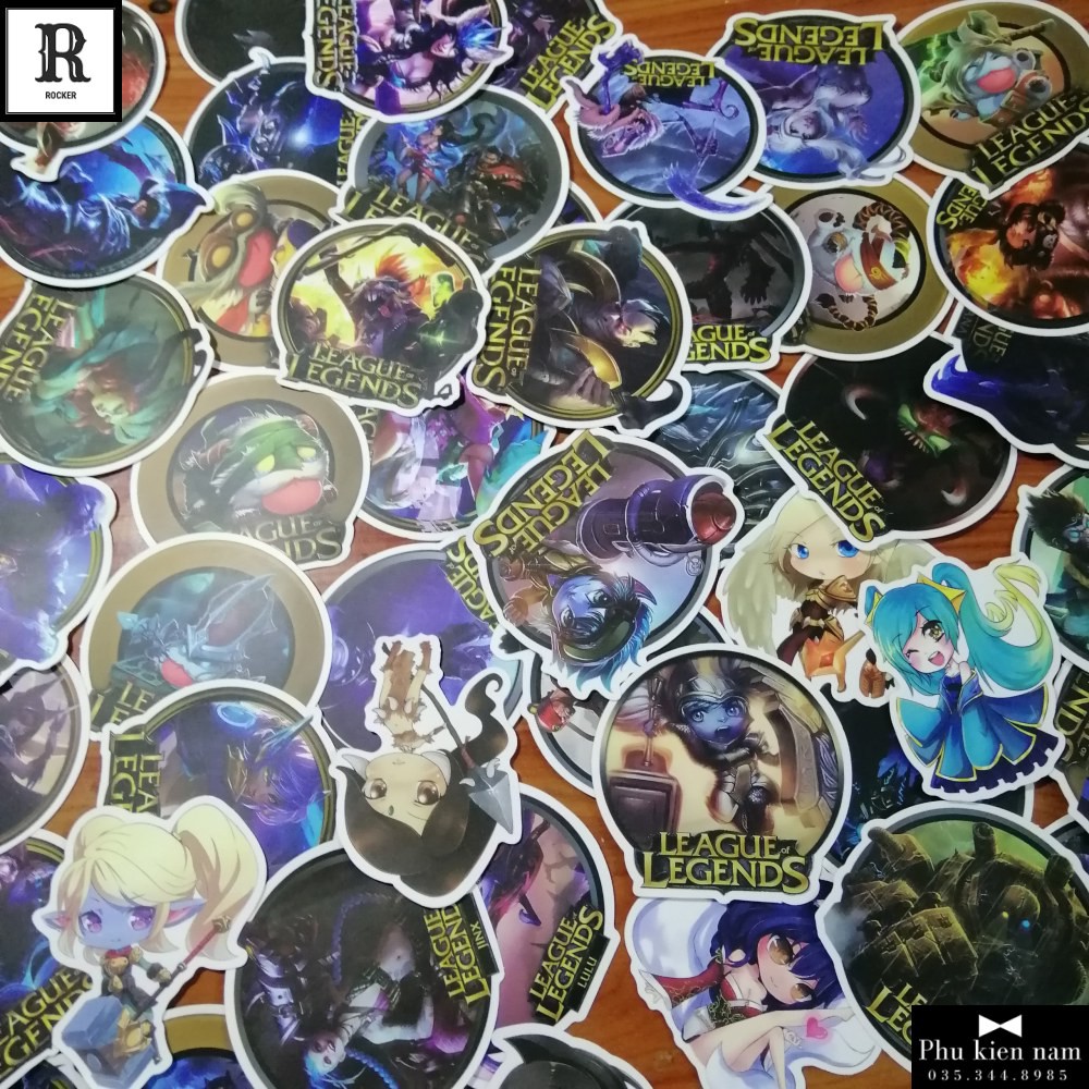 Sticker PVC LOL 100 Hình ST120 - Stickers Chống nước Dán Mũ bảo hiểm Vali Laptop Điện thoại Dán xe