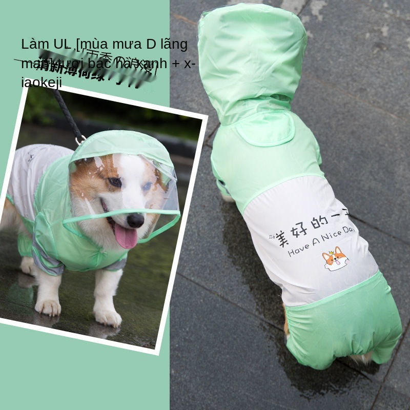 ☋Áo mưa Corgi bao gồm tất cả quần áo mưa cho chó cưng bốn chân chống thấm nước Shiba Inu chó nhỏ poncho chó cỡ trung độc