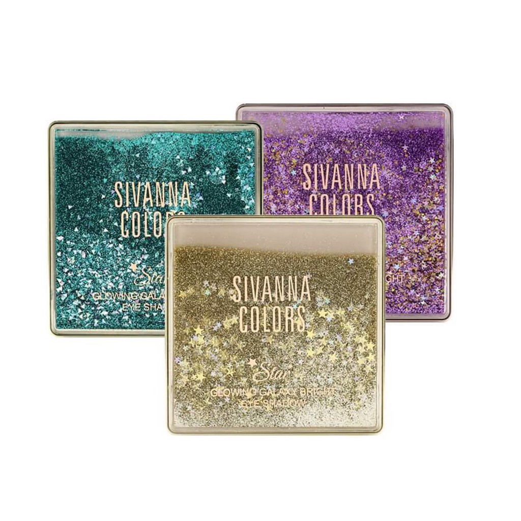 (HF6015 - CÓ SẴN) MÀU MẮT NGÔI SAO 12 Ô SIVANNA COLORS STAR GLOWING GALAXY BRIGHT EYESHADOW HF6015