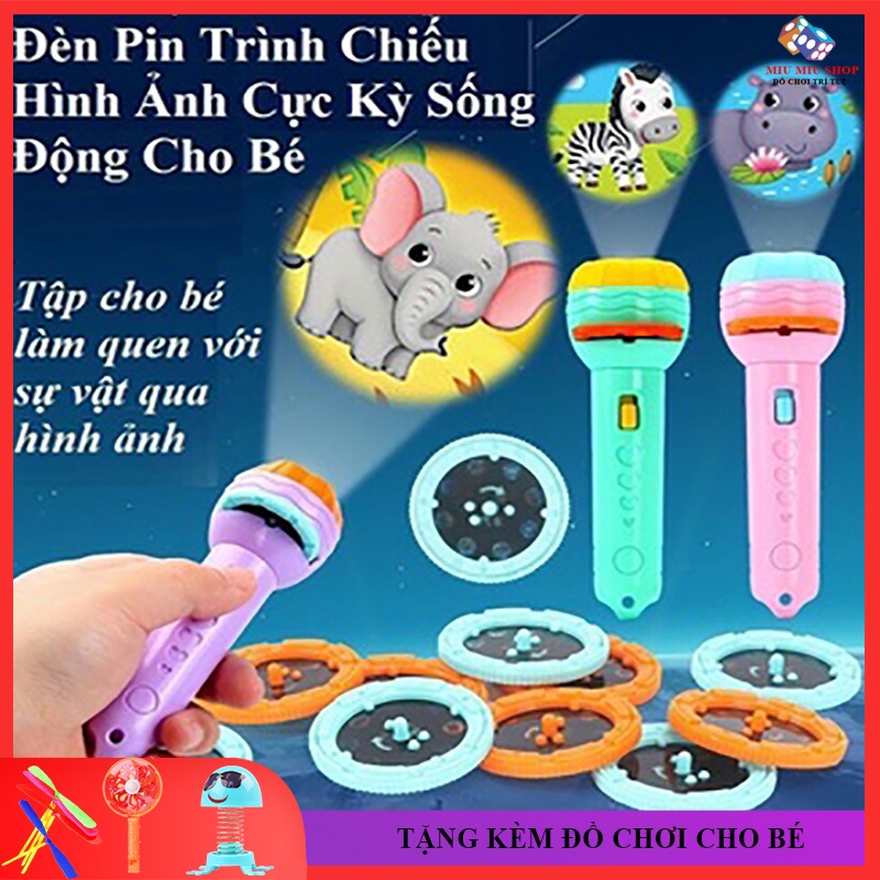 Đèn Pin Chiếu Hình Cho Bé, 80 Hình Động Vật Rất Đáng Yêu, Đồ Chơi Giáo Dục, Đồ Chơi Học Tập