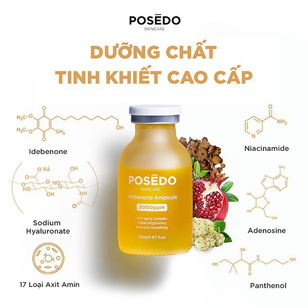 Serum căng bóng dưỡng sáng Posedo Idebenone Ampoule 20ml trẻ hóa da cao cấp chính hãng Hàn Quốc | BigBuy360 - bigbuy360.vn