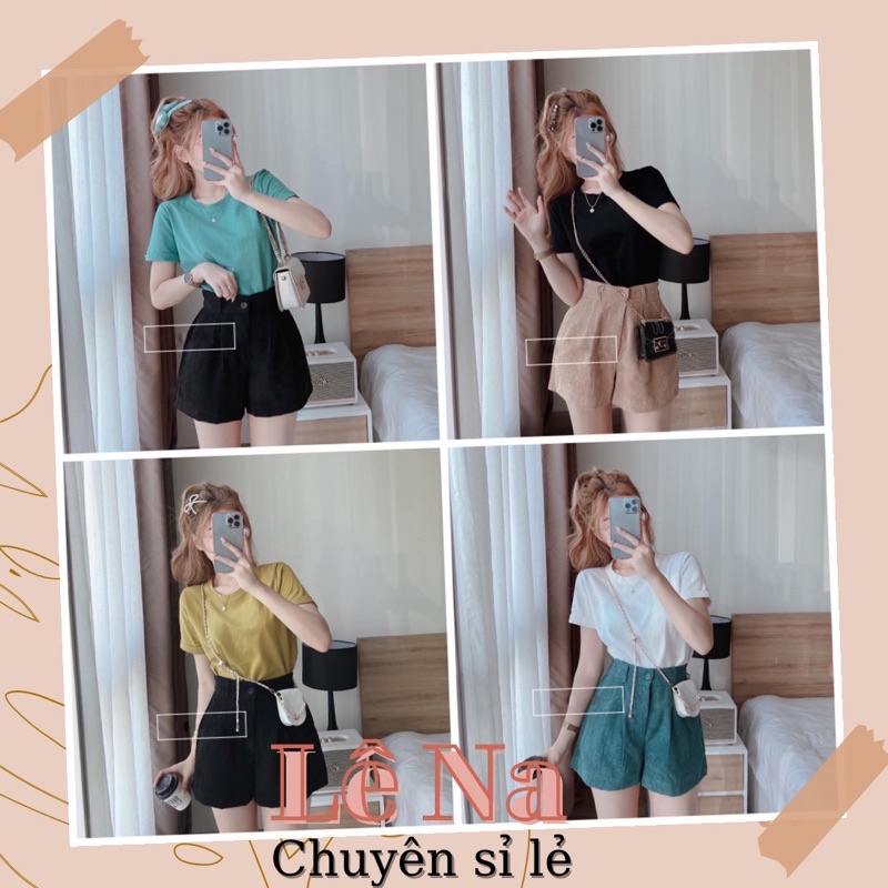 Set bộ áo phông mix quần đùi nhung tăm MÃ SV7 - Lê Na Chuyên Sỉ Lẻ