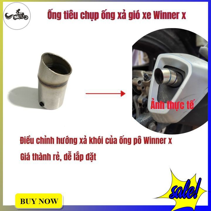 Ống tiêu inox chụp ống xả gió Winner X điều chỉnh hướng xả gió theo ý muốn