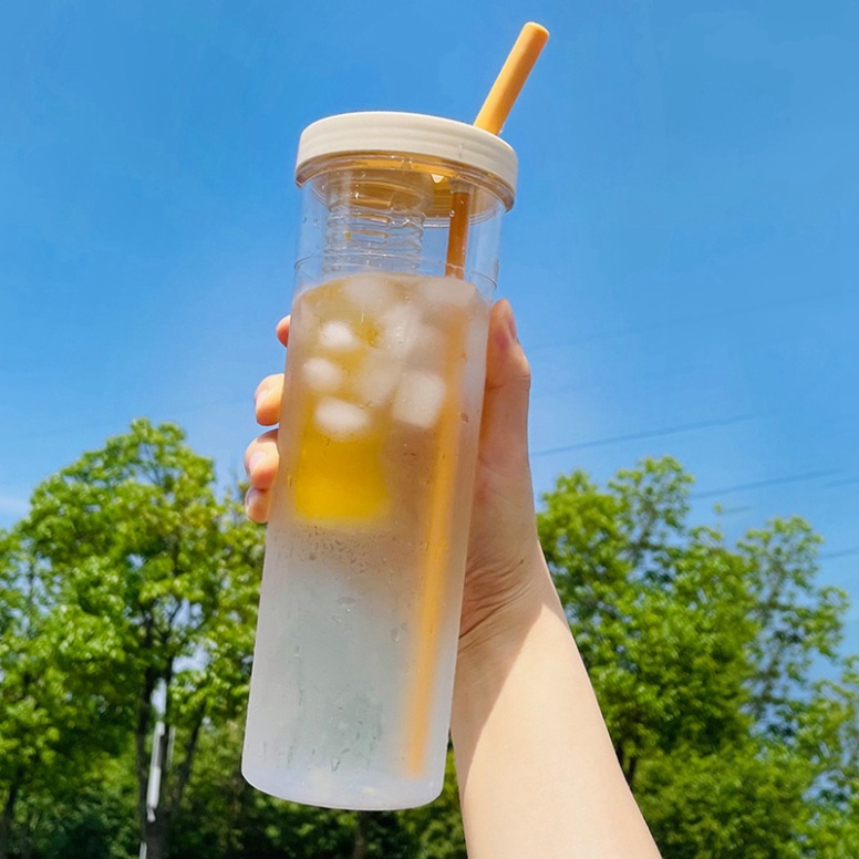 Bình NướcThể Thao Trong SuốtFREESHIPBình Nước Trong Suốt Dung Tích 700ml Có Ống Hút Tiện Dụng