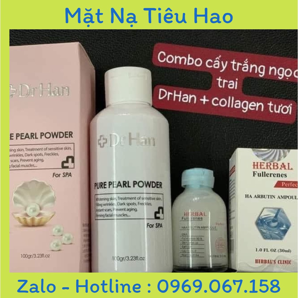 Combo cấy trắng Ngọc Trai Dr.Han và collagen tươi Herbal