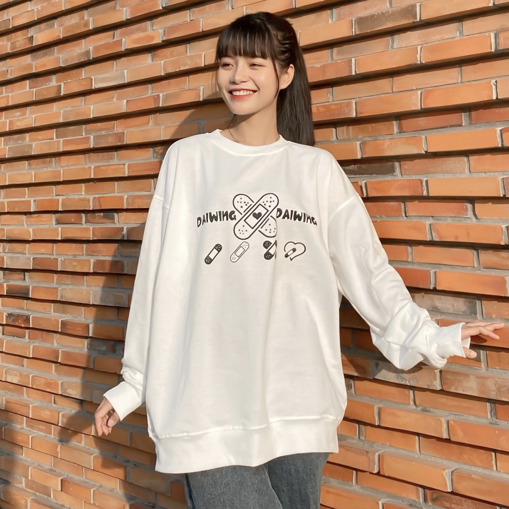 Áo Sweater Nữ Form Rộng WING Vải Nỉ Bông Phong Cách Ulzzang – Tuni Store