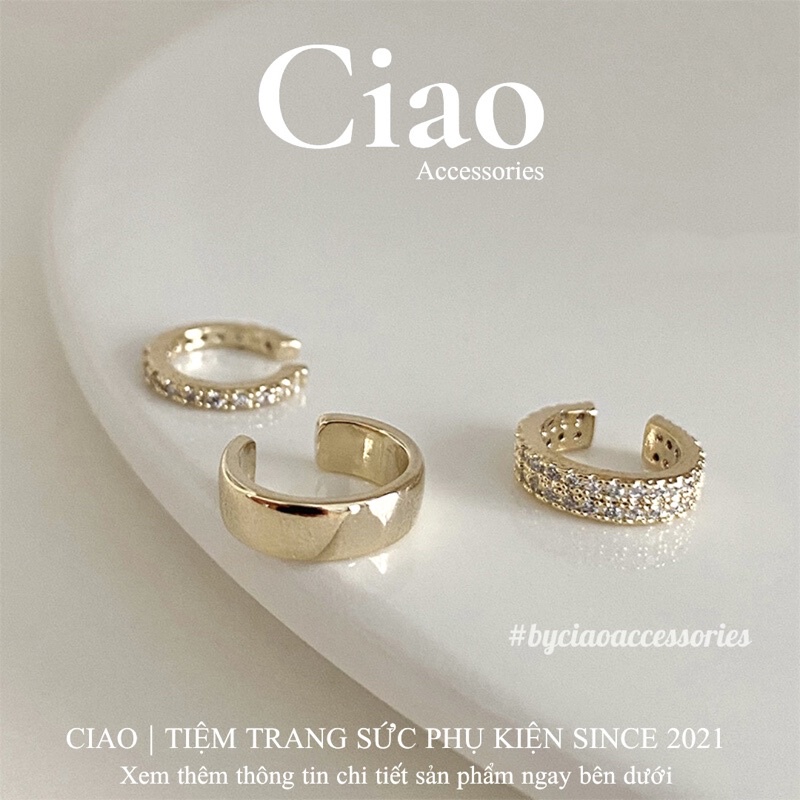 [HOẢ TỐC 1H] Set 3 khuyên vành tai/ Kẹp vành tai thiết kế lấp lánh mã 35 Ciao accessories