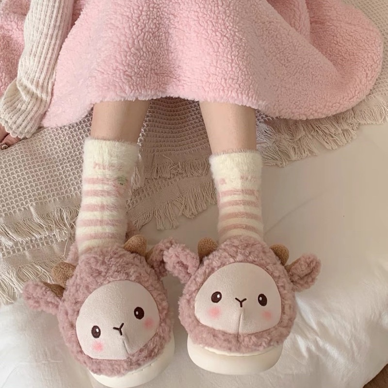 Dép bông,dép đi trong nhà hình cừu dễ thương phong cách Ulzzang