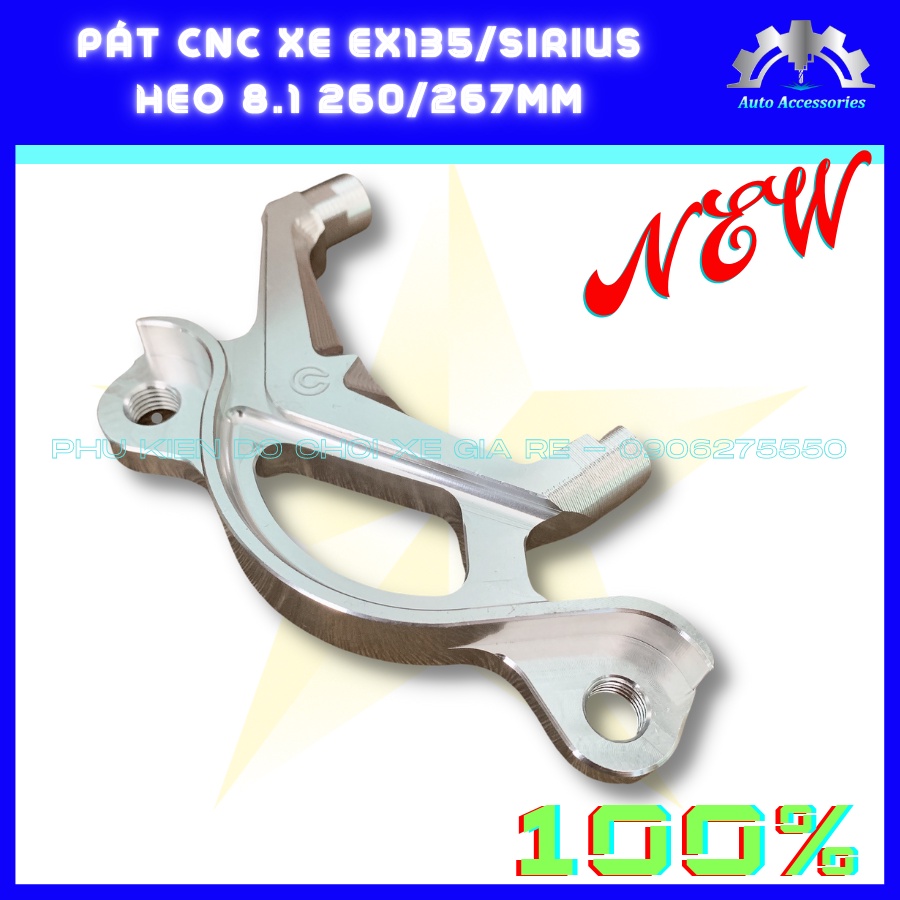 PÁT CNC - Pát Trước Exciter Ex135 Sirius gắn Heo Dầu 8.1 Racing 4piston đối xứng đi đĩa size 260mm 267mm - CNC sắc xảo