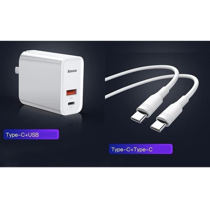 Bộ sạc Baseus Speedy Series PPS sạc nhanh 5V/5A công suất 30W cùng lúc 2 thiết bị cổng USB và TypeC dây cáp dài 1m