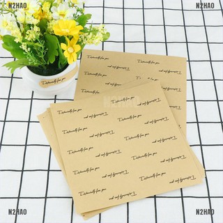 Set 200 Miếng Dán Giấy Kraft N2HAO Dùng Trang Trí Túi Bánh DIY