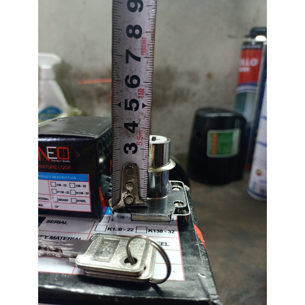KHÓA TỦ NEO 138-032 CHÌA SẮT - CỐT DÀI 32MM