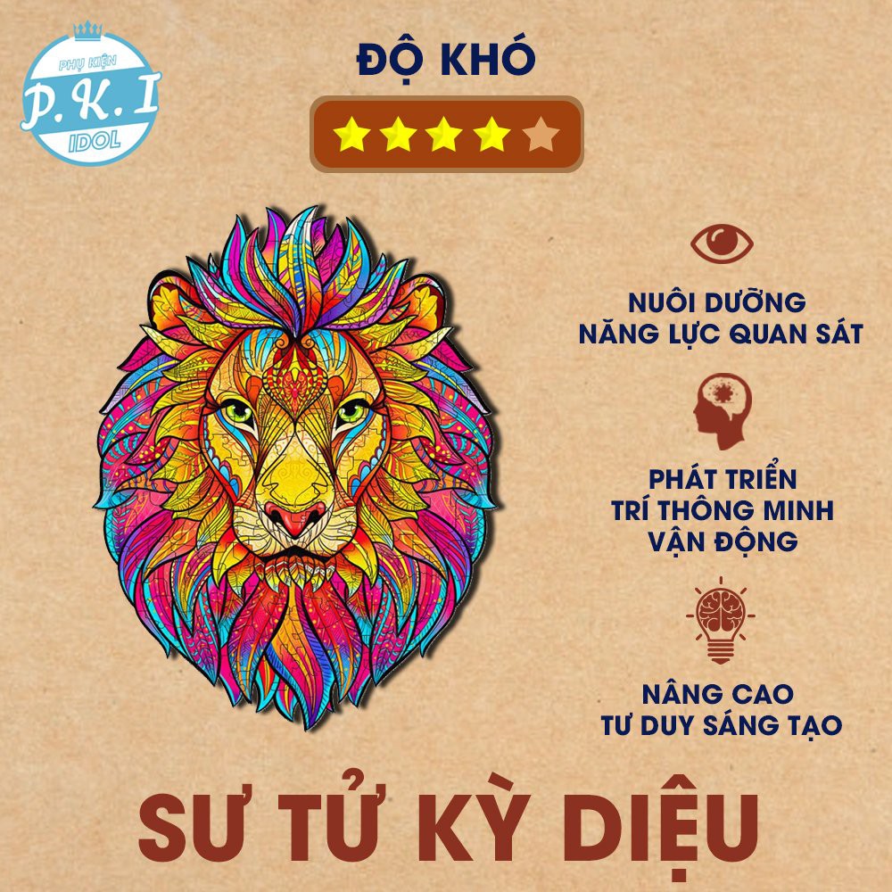 Bộ Xếp Hình PUZZLE  – Hình Con Sư Tử Kỳ Diệu