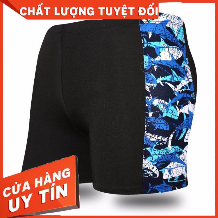 HÀNG CAO CẤP -  Quần Bơi Nam Dạng Đùi Họa Tiết 2 Bên Hông Đủ Size Chất Thun Co Giãn 4 Chiều Chống Thấm Nước Thoải Mái QP