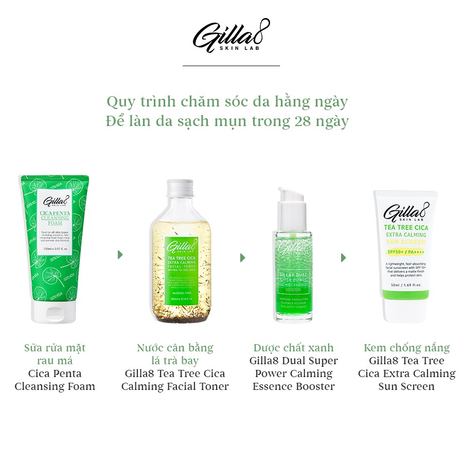 NƯỚC CÂN BẰNG LÁ TRÀ BAY GILLA8 TEA TREE CICA EXTRA CALMING FACIAL TONER | BigBuy360 - bigbuy360.vn