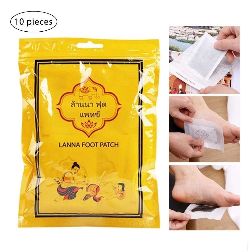 Combo 10 miếng dán thải độc bàn chân Lanna Foot Patch Thái Lan