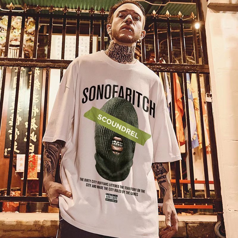 Áo Nam hiphop Tay Ngắn In Hình Cá Tính Size M-3Xl