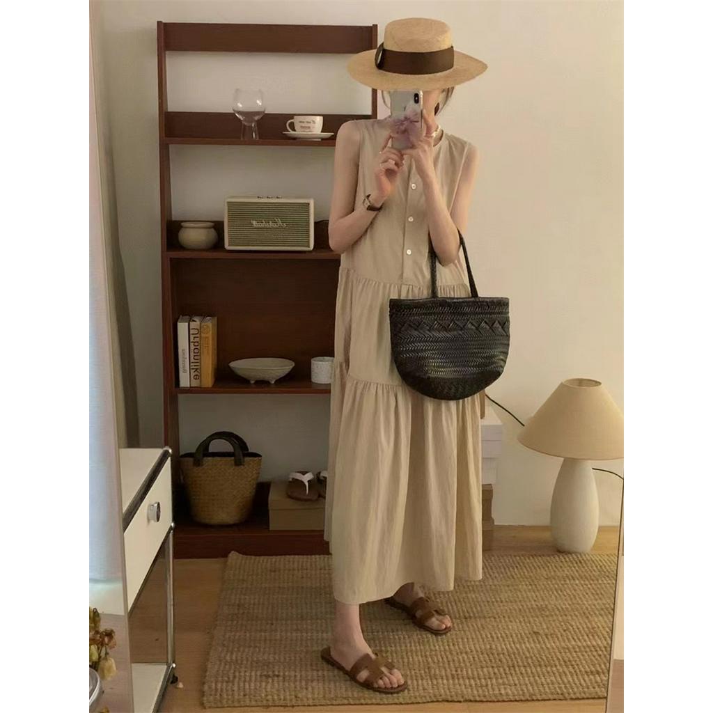 Đầm Sát Nách Dáng Rộng Phong Cách Nhật Bản Thời Trang Mùa Hè Hàng Mới 52856