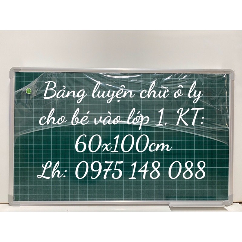 Bảng Từ Xanh Kẻ Ô Ly Tiểu Học, KT:60x100cm -Barun Korea - banggicungco - tặng kèm đủ bộ quà tặng