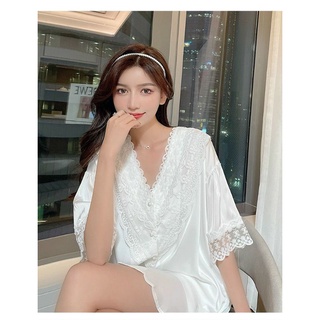 Bộ lụa mặc nhà phối ren cao cấp Quảng Châu