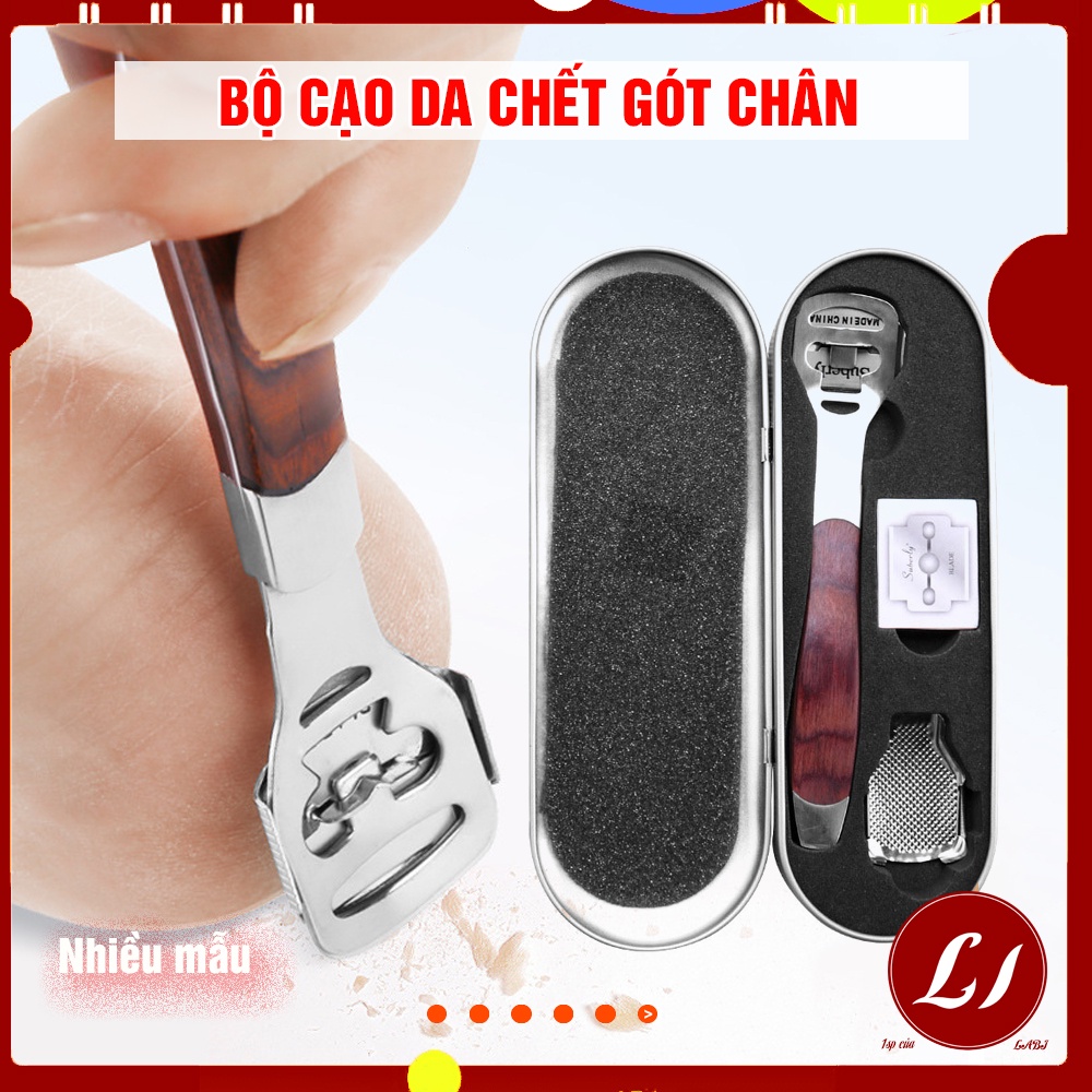 Bộ cạo DA CHẾT GÓT CHÂN inox kèm hộp tiệp lợi