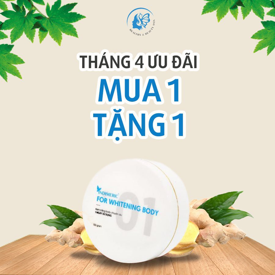 Kem trắng body, dưỡng ẩm,mềm mịn Indimeric