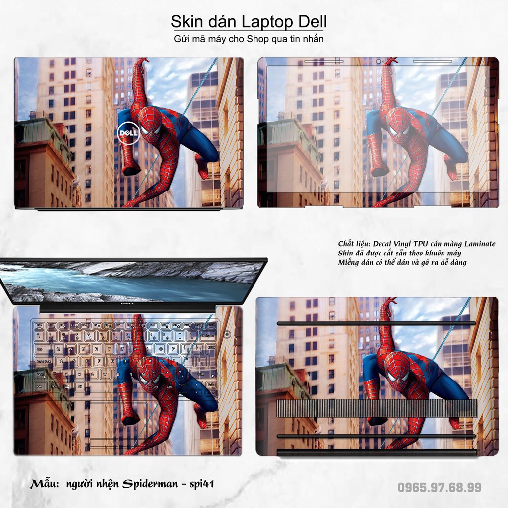 Skin dán Laptop Dell in hình người nhện Spiderman nhiều mẫu 2 (inbox mã máy cho Shop)