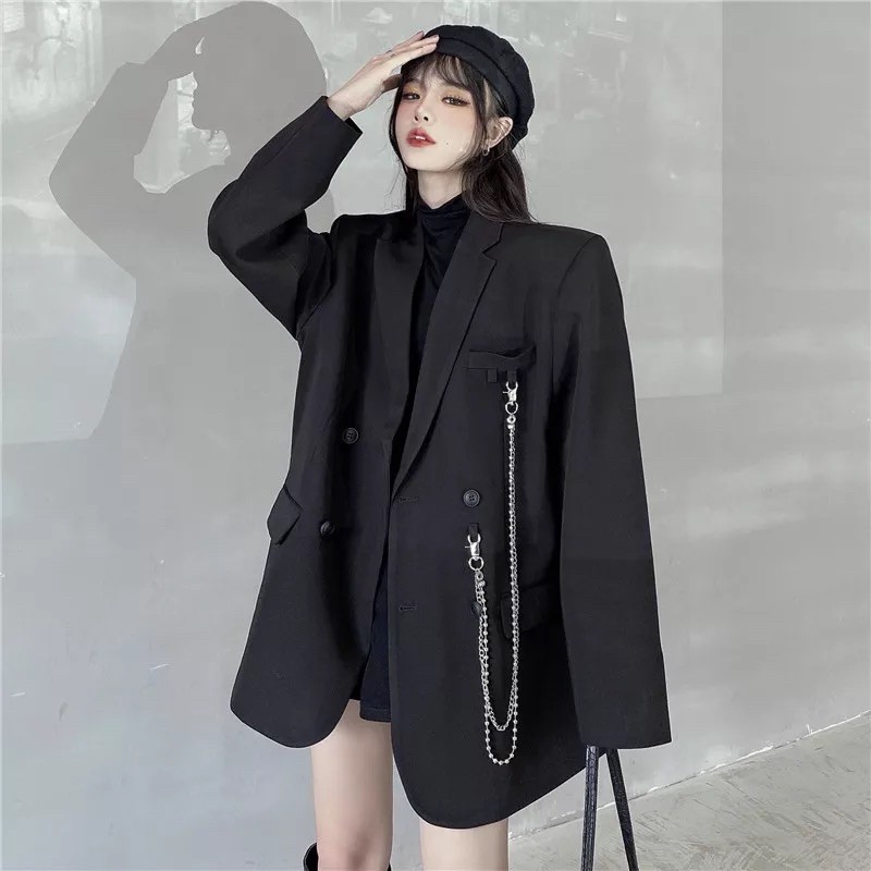 áo khoác blazer vest nam nữ t-a-n phong cách hàn quốc cao cấp -AV07- tặng  kèm phụ kiện màu đen | BigBuy360 - bigbuy360.vn