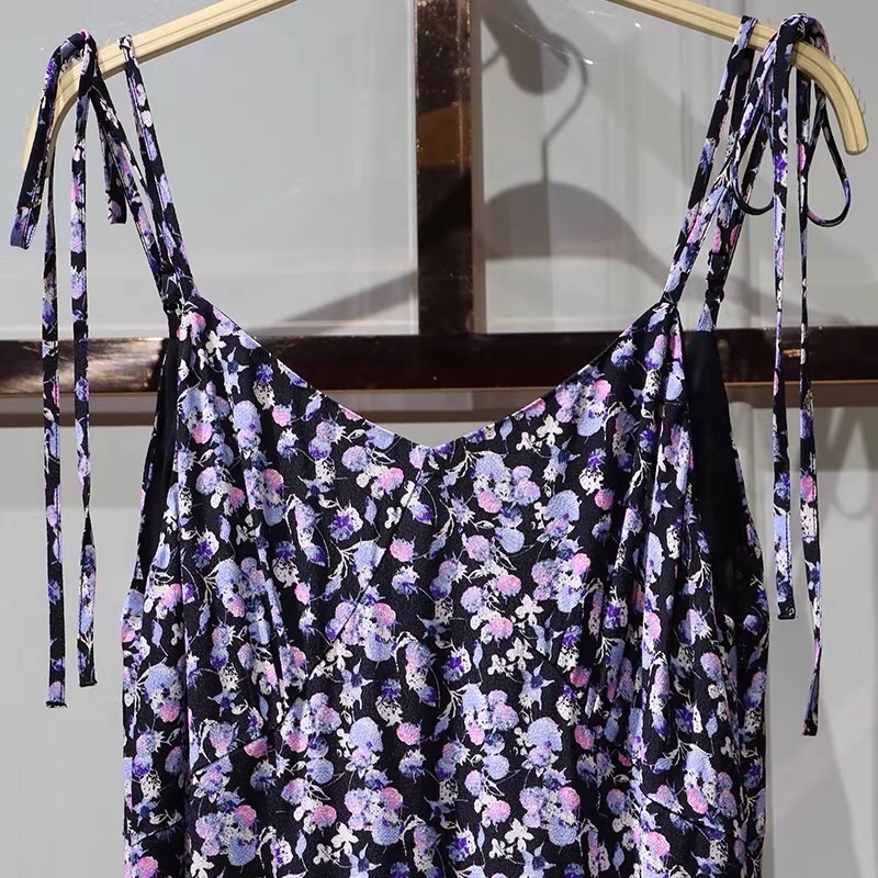 Đầm 2 dây hoa tím Peacebird