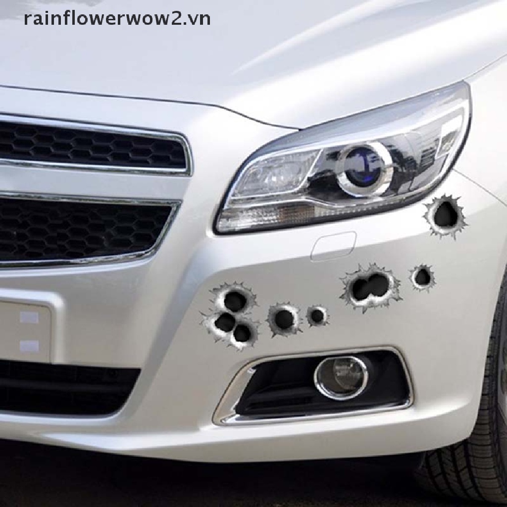 1 Miếng Dán Trang Trí Xe Hơi Hình Lỗ Đạn Giả 3D Vui Nhộn Sáng Tạo