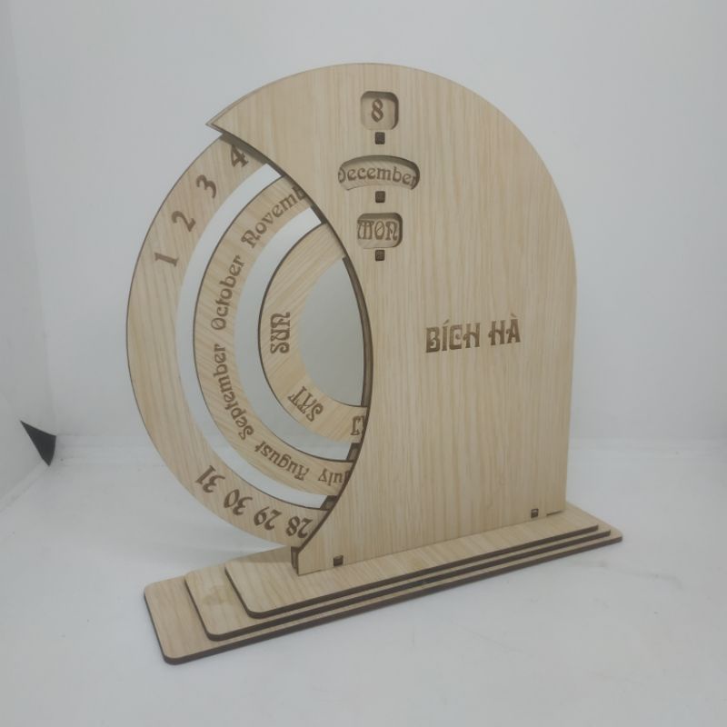 Lịch Gỗ Vạn Niên-Khắc tên tặng miễn phí