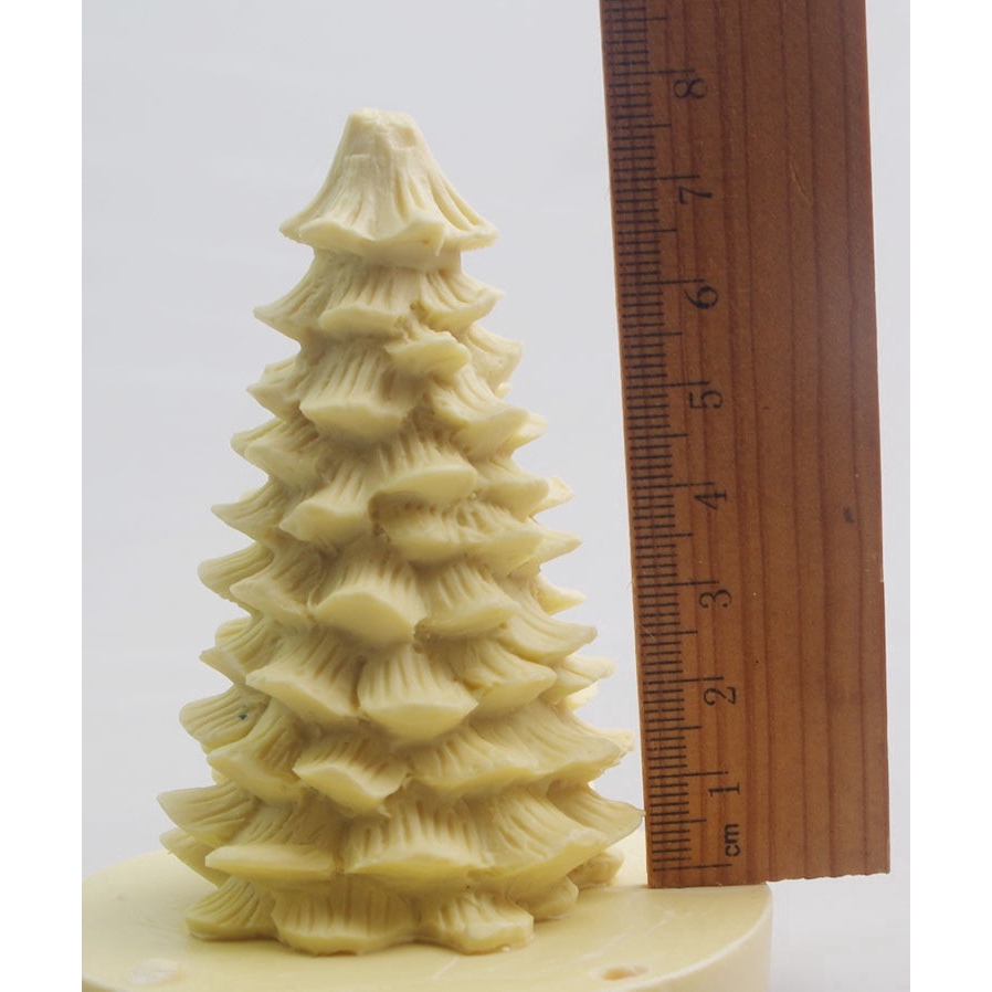 3D Christmas Tree Candle Trumpet Silicone Soap Mold Fondant Cake Baking Tool