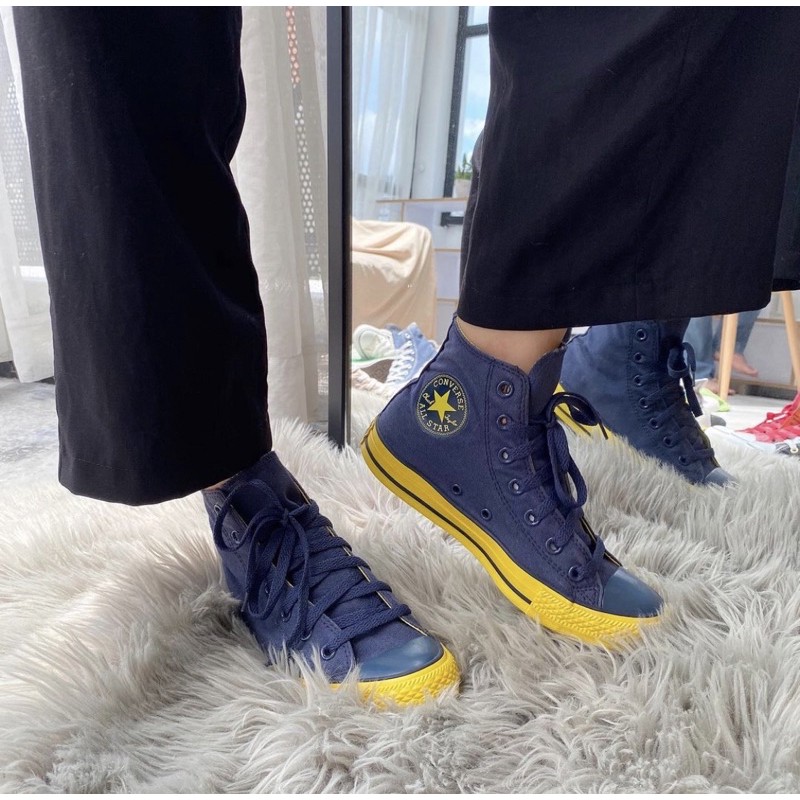 Giày Converse Xanh Navy viền Vàng hi Real2hand