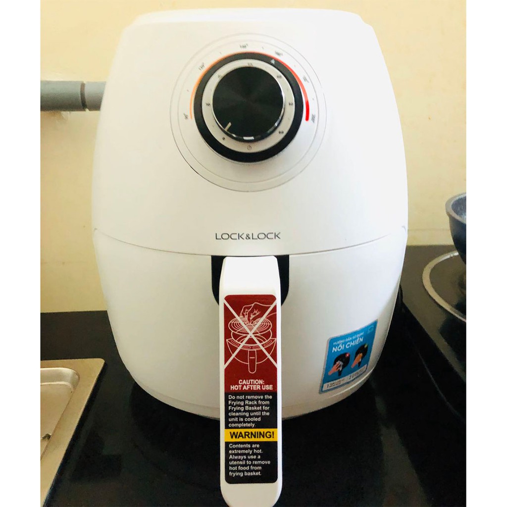 Nồi chiên không dầu Lock&amp;lock Air Fryer dung tích 3.6 lít 1300W EJF148WHT bảo hành 12 tháng