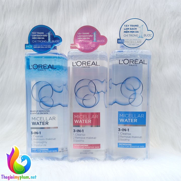 Nước Tẩy Trang L'Oreal Micellar Water 3 in 1 Ẩm Mượt Da 400ml