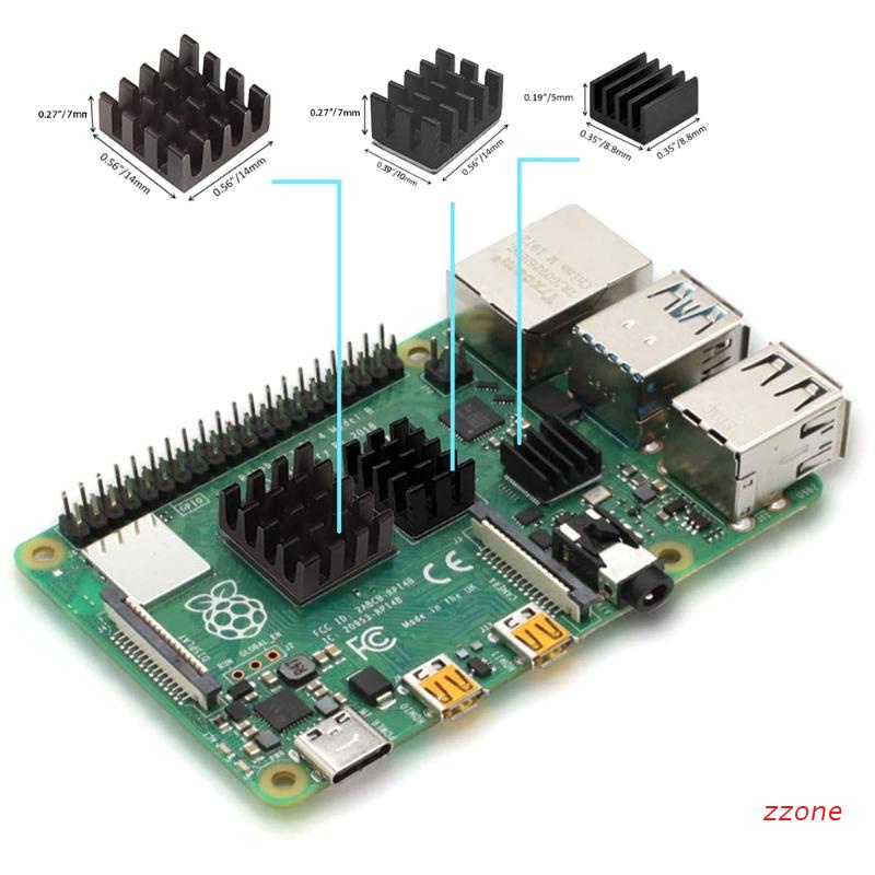 Set 3 Bộ Tản Nhiệt Bằng Nhôm Cho Raspberry Pi 4 | BigBuy360 - bigbuy360.vn