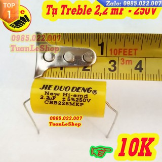 Tụ 2.2 - tụ treble 2,2mf 250v – tụ vàng tròn - giá 01 cái