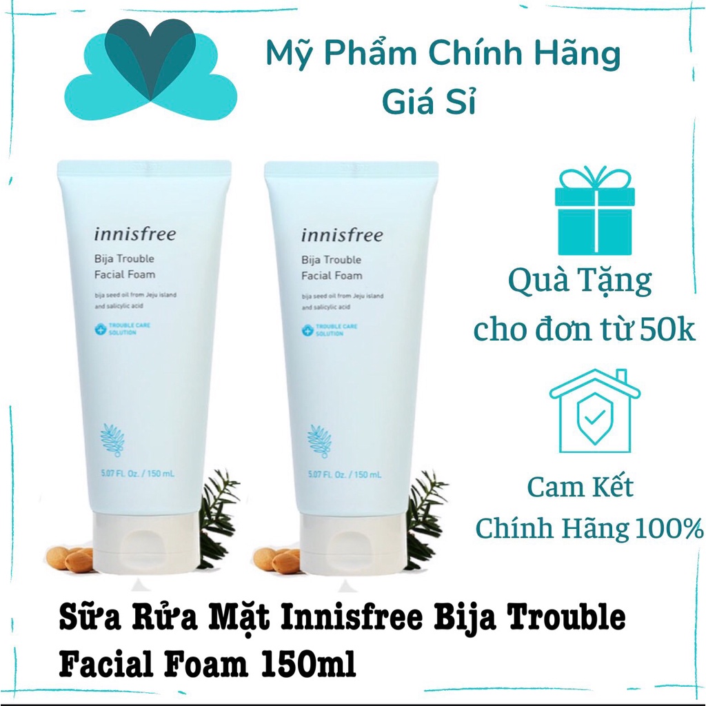 Sữa Rửa Mặt Innisfree Bija Trouble Facial Foam 150ml