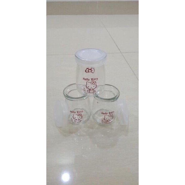 [KHO SỈ] Hộp 12 Hũ làm sữa chua thuỷ tinh 100ml (trắng trơn và hình)