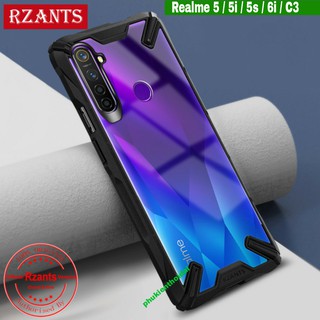 Ốp lưng Oppo Realme 5 / 5i / 5s / 6i / C3 dùng chung chống sốc quân đội AZANTS  lưng trong viền màu