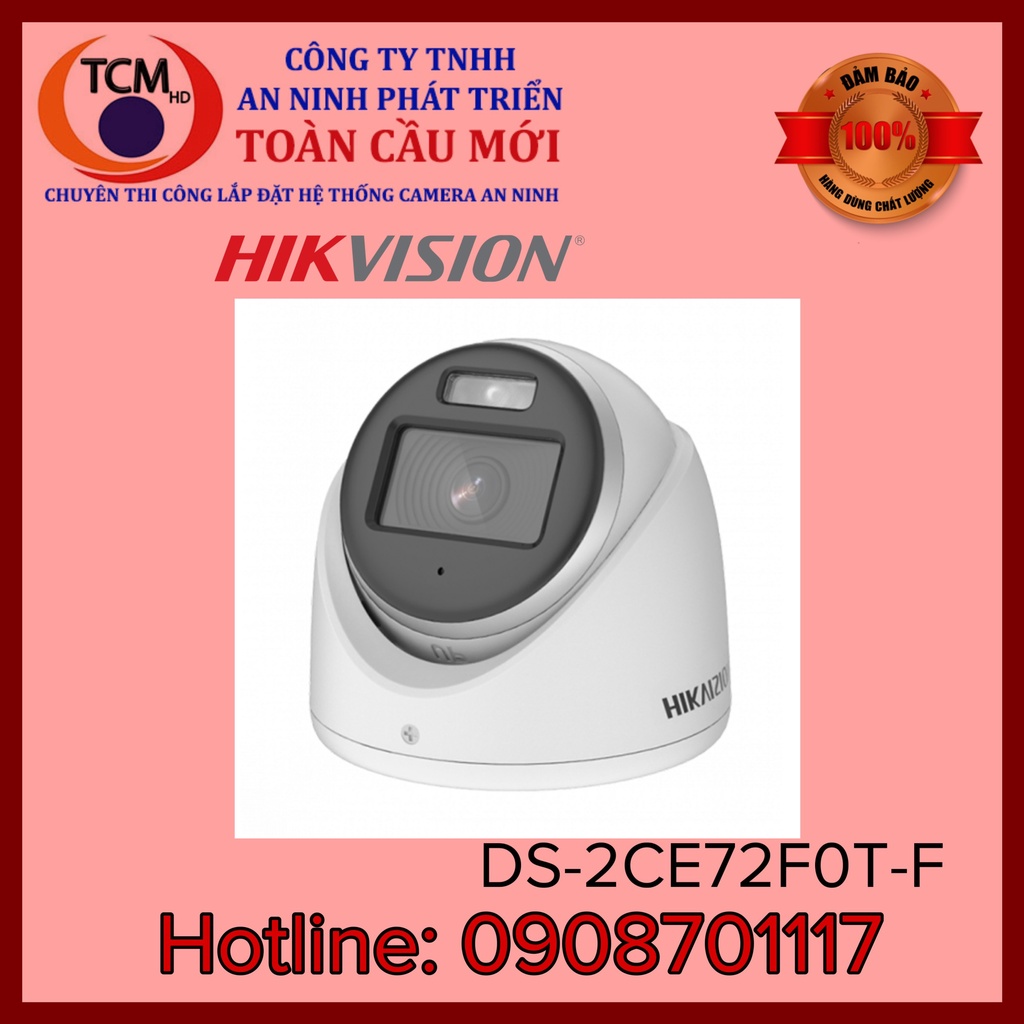 Camera HD-TVI Dome 2.0 Megapixel HIKVISION DS-2CE72DF0T-F