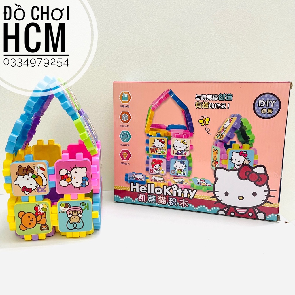 [NHIỀU MẪU] Đồ chơi lego lắp ghép/ xếp hình nút lớn heo peppa/ kitty/ chó cứu hộ/ doremon cho bé thỏa sức sáng tạo