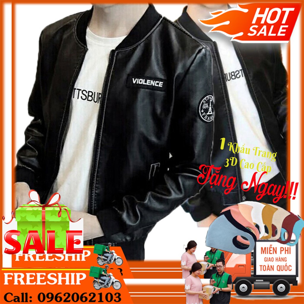 (FREESHIP) ❤ Áo Da nam - Áo Khoác Da Đen nhám dầy