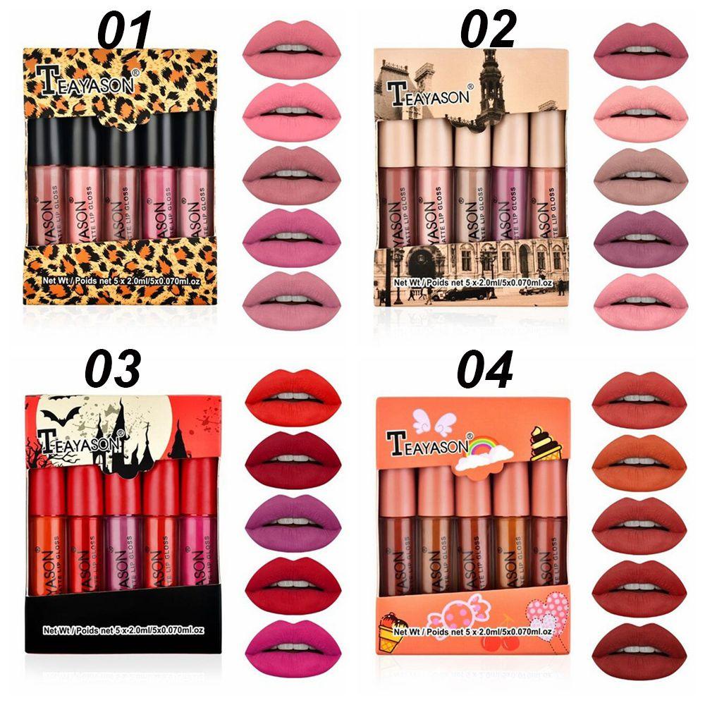 Set 5 Thỏi Son Kem Lì Dưỡng Ẩm Trang Điểm Mịn Màng Hiệu KAREN
