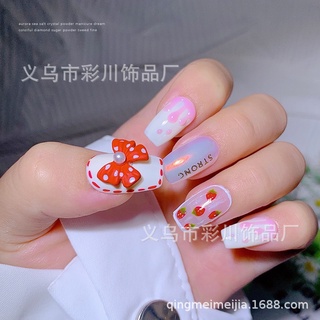 charm nơ chấm bi trang trí móng tay