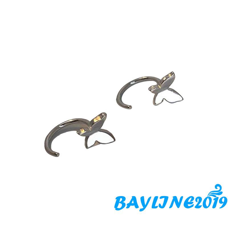 Bông tai kim loại hình bướm màu sắc đơn giản dành cho nữ