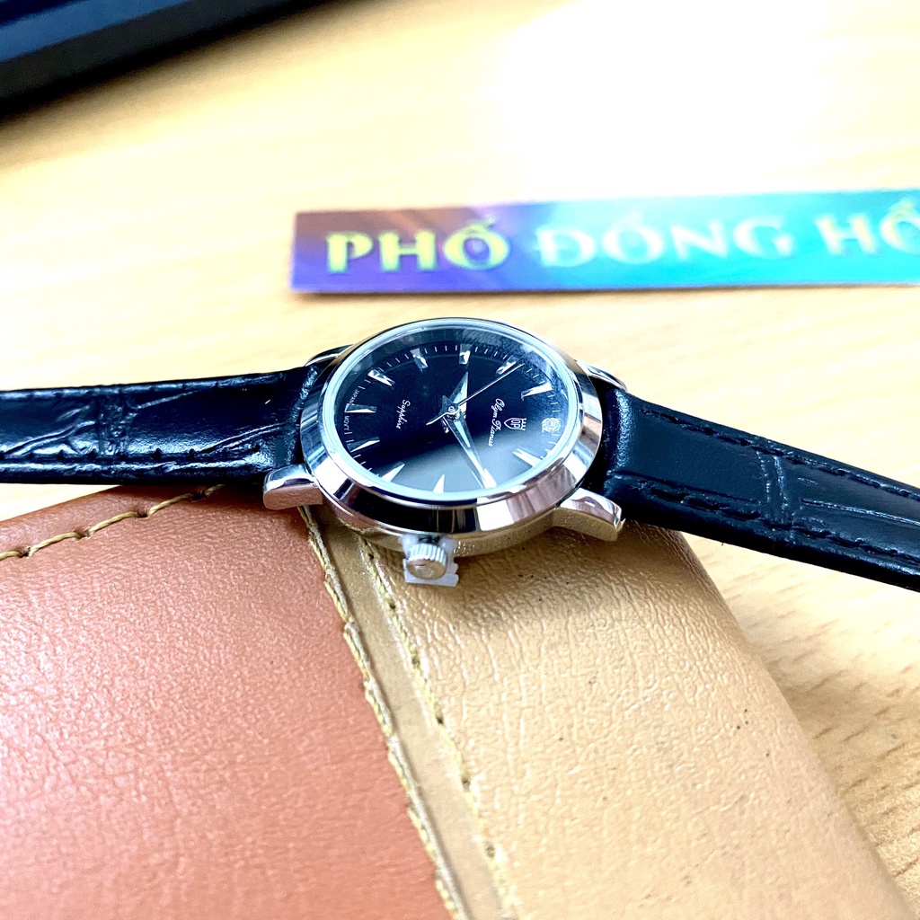 Đồng hồ nữ mặt kính sapphire Olym Pianus OP130-06 OP130-06LS-GL đen