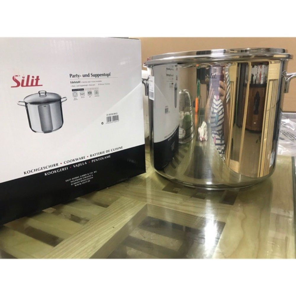 Nồi luộc gà Silit 28cm dung tích 12L - Dùng cho mọi loại bếp, chất liệu inox 18/10 [Hàng Đức]