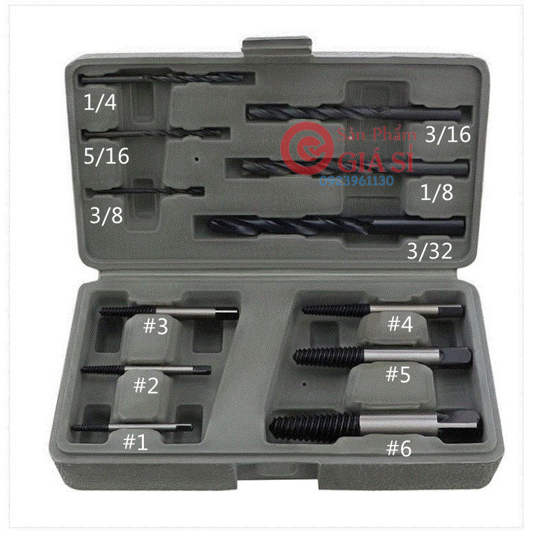 Bộ nhổ bu lông gẫy 12 chi tiết