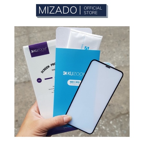 Kính cương lực full màn chống bụi màng loa cho IP 15/15pr/14/14pr13/13pro/13promax/12mini/12/12pro chính hãng Kuzoom 6D